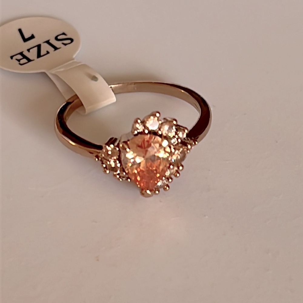 Morganite Rose Gold Ring sz7